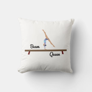 Beam Queen Gymnastics Throw Pillow – Gymnast Gift