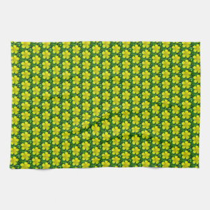 Beaming Buttercup Flower. Tea Towel