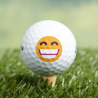 Beaming Face Smiling Eyes Cute Custom Colours Emoj Golf Balls