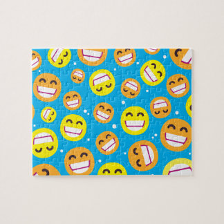 Beaming Face Smiling Eyes Cute Custom Colours Emoj Jigsaw Puzzle