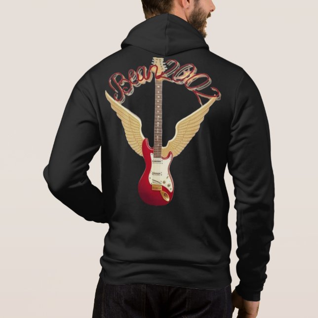 Bean2002 Logo Guitar Black Jacket Hoodie (Back)