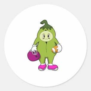 Bean at Football Sports Classic Round Sticker