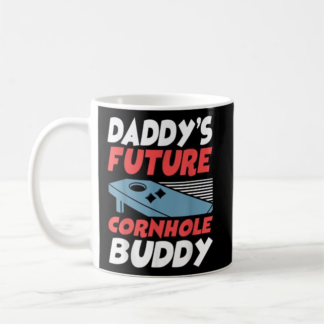 Bean Bag Player Champ Daddys Future Cornhole Coffee Mug (Left)