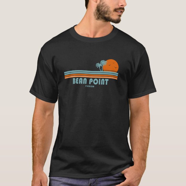 Bean Point Beach Florida Sun Palm Trees T-Shirt (Front)