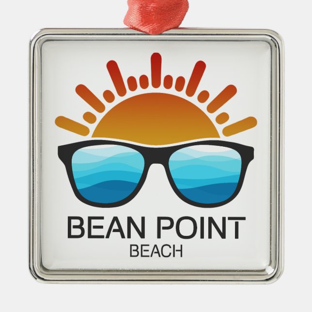 Bean Point Beach Florida Sunglasses Metal Tree Decoration (Front)