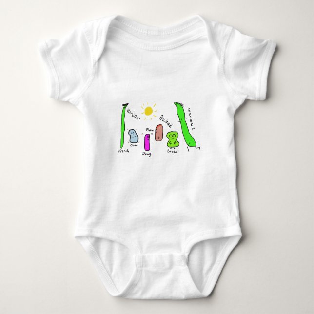 Bean Puns Baby Bodysuit (Front)
