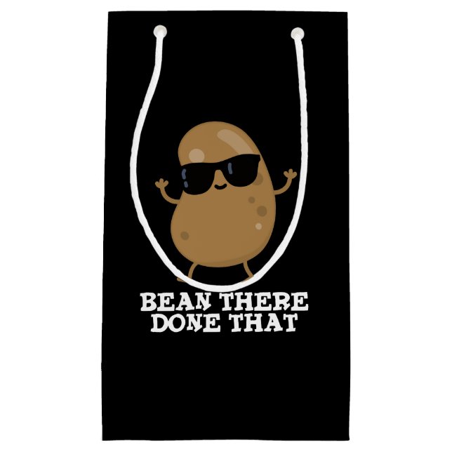 Bean There Done That Funny Bean Pun Dark BG Small Gift Bag (Front)