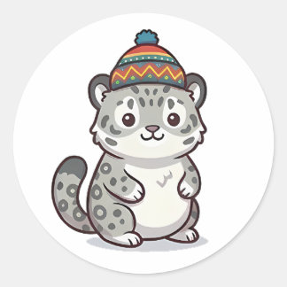 Beanie Leopard Classic Round Sticker