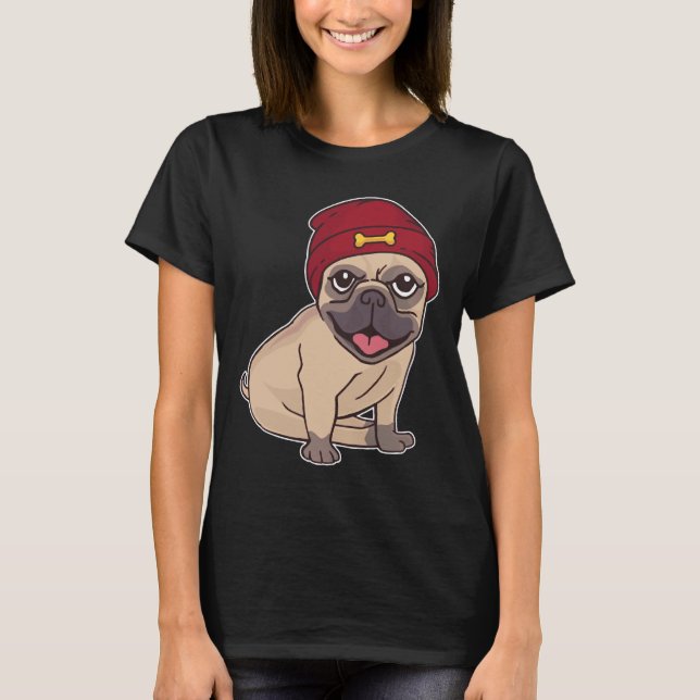 Beanie Pug 459 T-Shirt (Front)