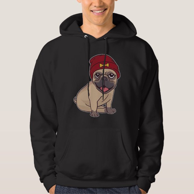 Beanie Pug Classic T-Shirt 459 Hoodie (Front)