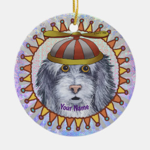 Beanie Sheep Dog custom name  Ceramic Tree Decoration