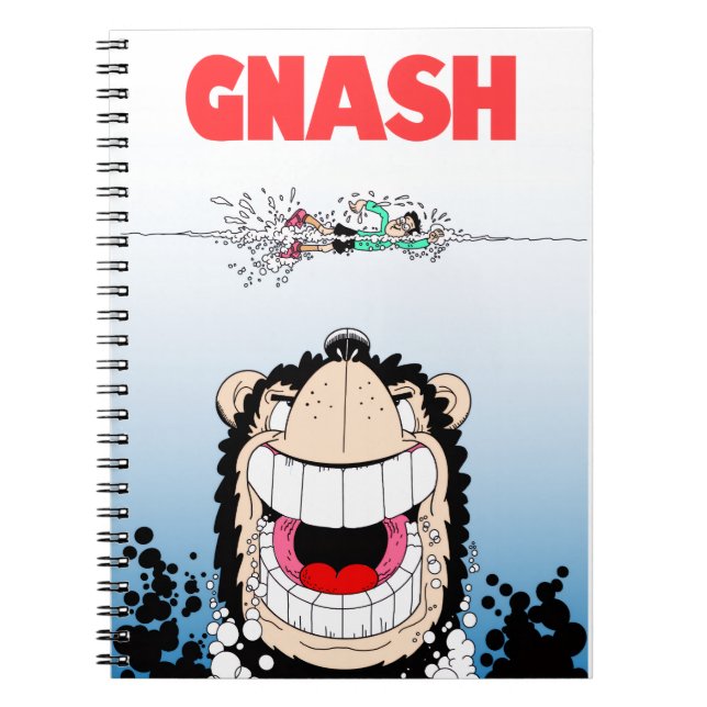 Beano Gnasher “Jaws” parody notebook 📓 (Front)
