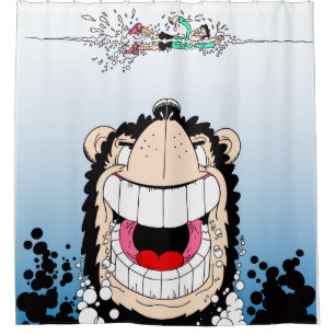 Beano Gnasher “Jaws” parody shower curtain 🚿