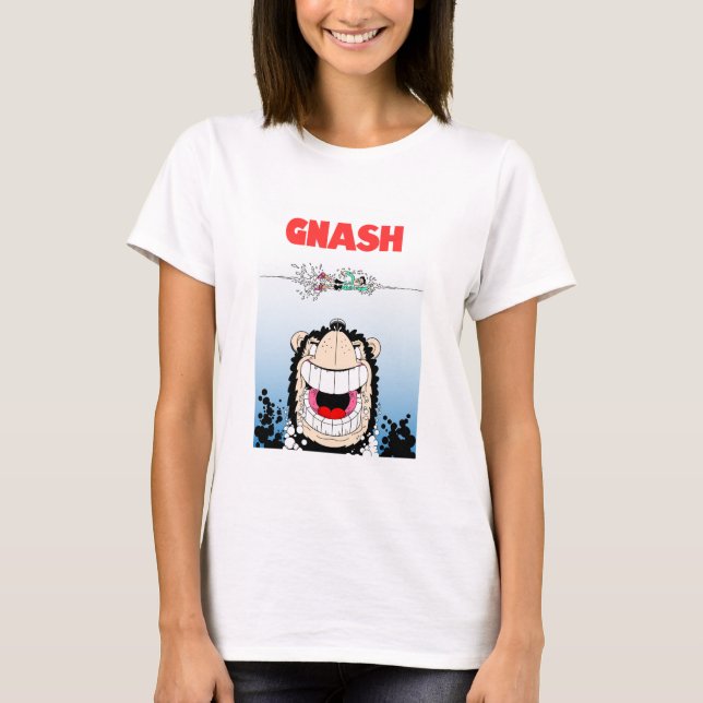 Beano Gnasher “Jaws” parody women’s T-shirt (Front)