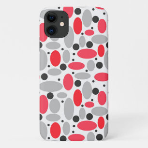 beans and peas retro red grey white pattern Case-Mate iPhone case
