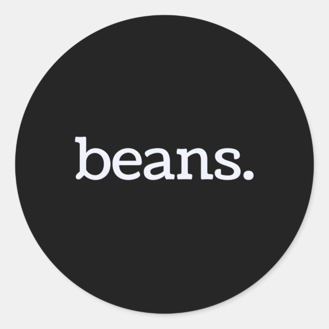 Beans Classic Round Sticker (Front)