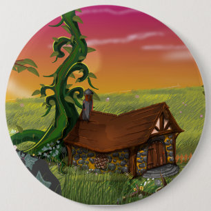 Beanstalk Cottage Cartoon 6 Cm Round Badge