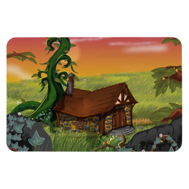 Beanstalk Cottage Cartoon Magnet (Horizontal)