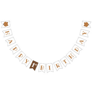Bear 1st Birthday Bunting