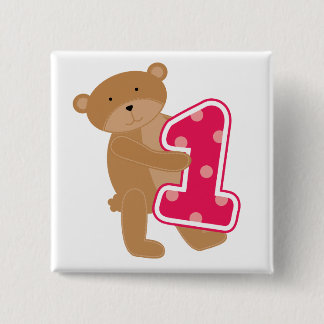 Bear 1st Birthday T-shirts and Gifts 15 Cm Square Badge