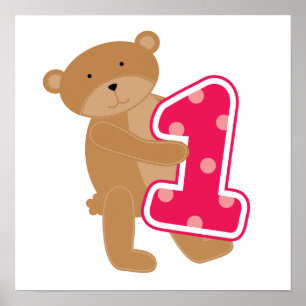 Bear 1st Birthday T-shirts and Gifts Poster