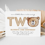 Bear 2nd Birthday Invitation | Cute Bear Invite<br><div class="desc">Bear 2nd Birthday Invitation
Ready to be personalised by you!</div>