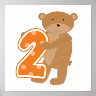 Bear 2nd Birthday T shirts and Gifts Poster
