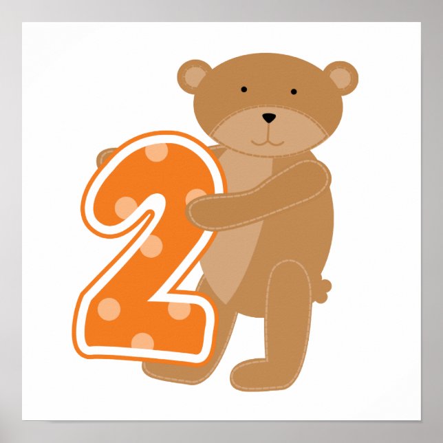 Bear 2nd Birthday T shirts and Gifts Poster (Front)