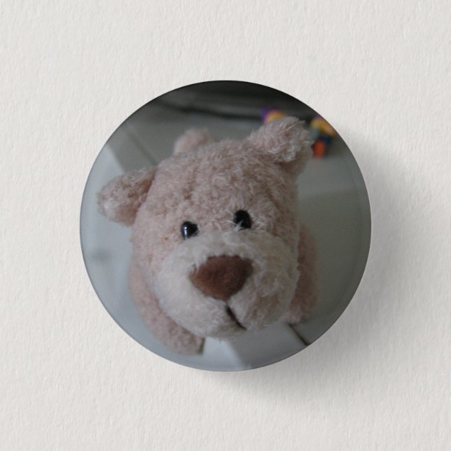 bear 3 cm round badge (Front)