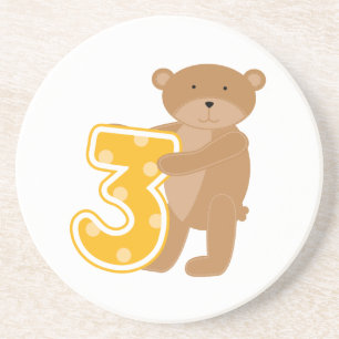 Bear 3rd Birthday T-shirts and Gifts Coaster