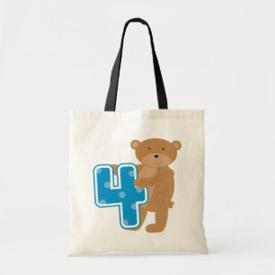 Bear 4th Birthday Tshirts and Gifts Tote Bag