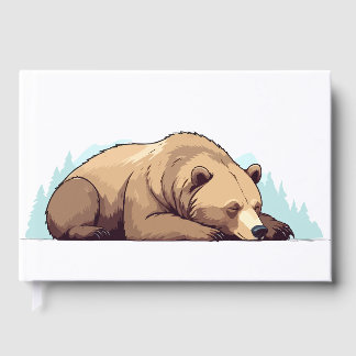 Bear Adorable Cute Animal Sleeping Relaxing Calm Guest Book