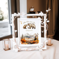 Bear Adventure Fall Mountain Baby Shower Bar