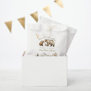 Bear Adventure Fall Mountain Neutral Baby Shower Favour Bags