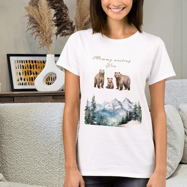 Bear Adventure Snowy Mountains Winter  Baby Shower T-Shirt (Creator Uploaded)
