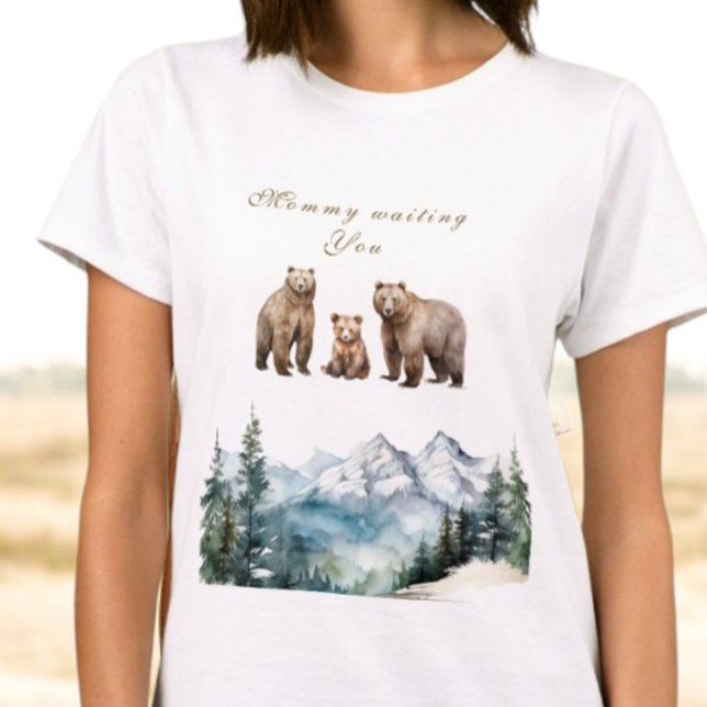 Bear Adventure Snowy Mountains Winter  Baby Shower T-Shirt (Creator Uploaded)