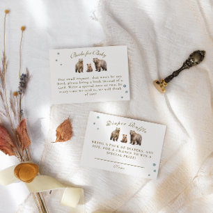 Bear Adventure Winter Mountains Diaper Raffle Enclosure Card