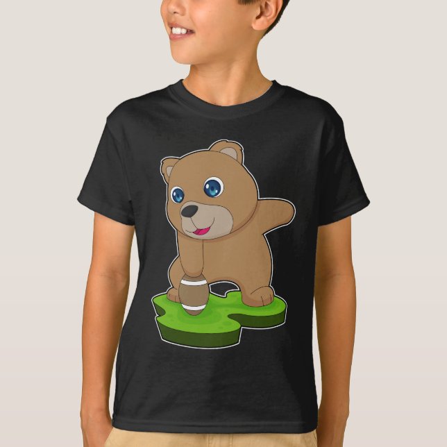 Bear American Football Sports T-Shirt (Front)