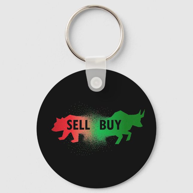 Bear and Bull    Key Ring (Front)