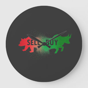 Bear and Bull  Large Clock