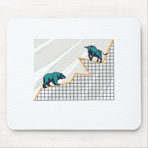 Bear and Bull - Market Chart Mouse Pad