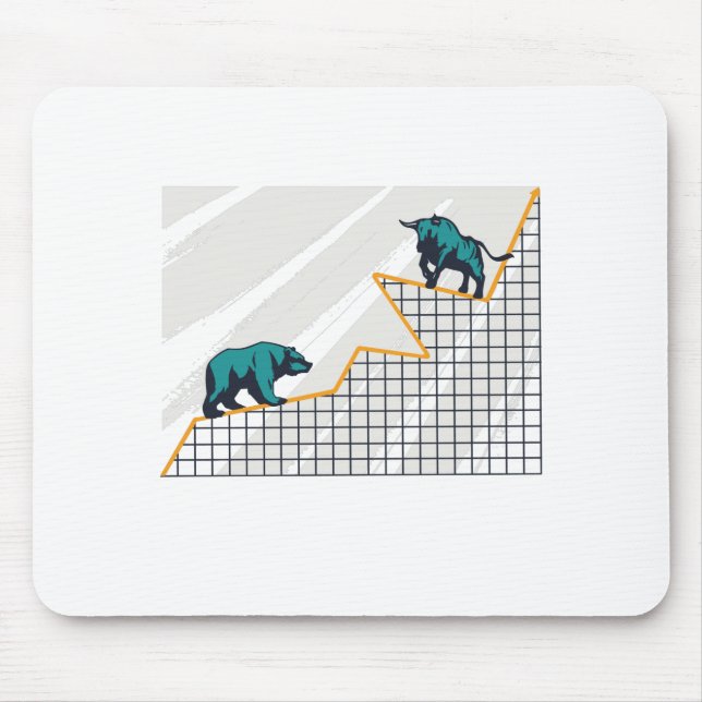 Bear and Bull - Market Chart Mouse Pad (Front)