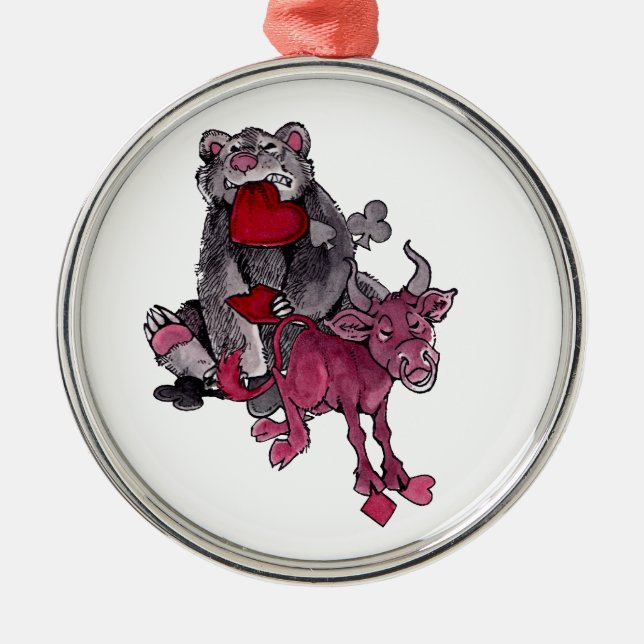 Bear and Bull Metal Tree Decoration (Front)