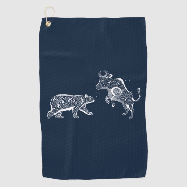 Bear and Bull  Wash  Golf Towel (Front)
