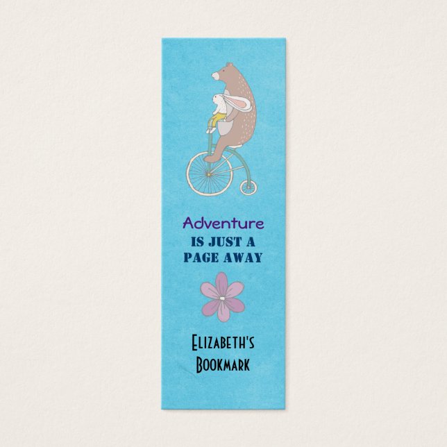 Bear and Bunny Adventure Bookmark (Front)