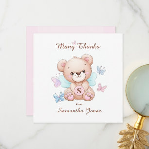Bear and Butterflies Personalised Thank You Card