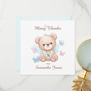 Bear and Butterflies Personalised Thank You Card