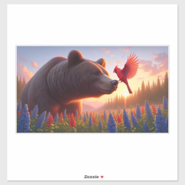 Bear and Cardinal Water Bottle (Sheet)