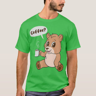 Bear and Cofffee Cute Grizzly Monday Office112  T-Shirt