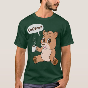 Bear and Cofffee Cute Grizzly Monday Office Premiu T-Shirt